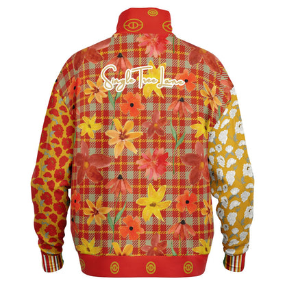 Imperial Blossom in Peonies Heavyweight Oversized Quarter Zip Sweatshirt