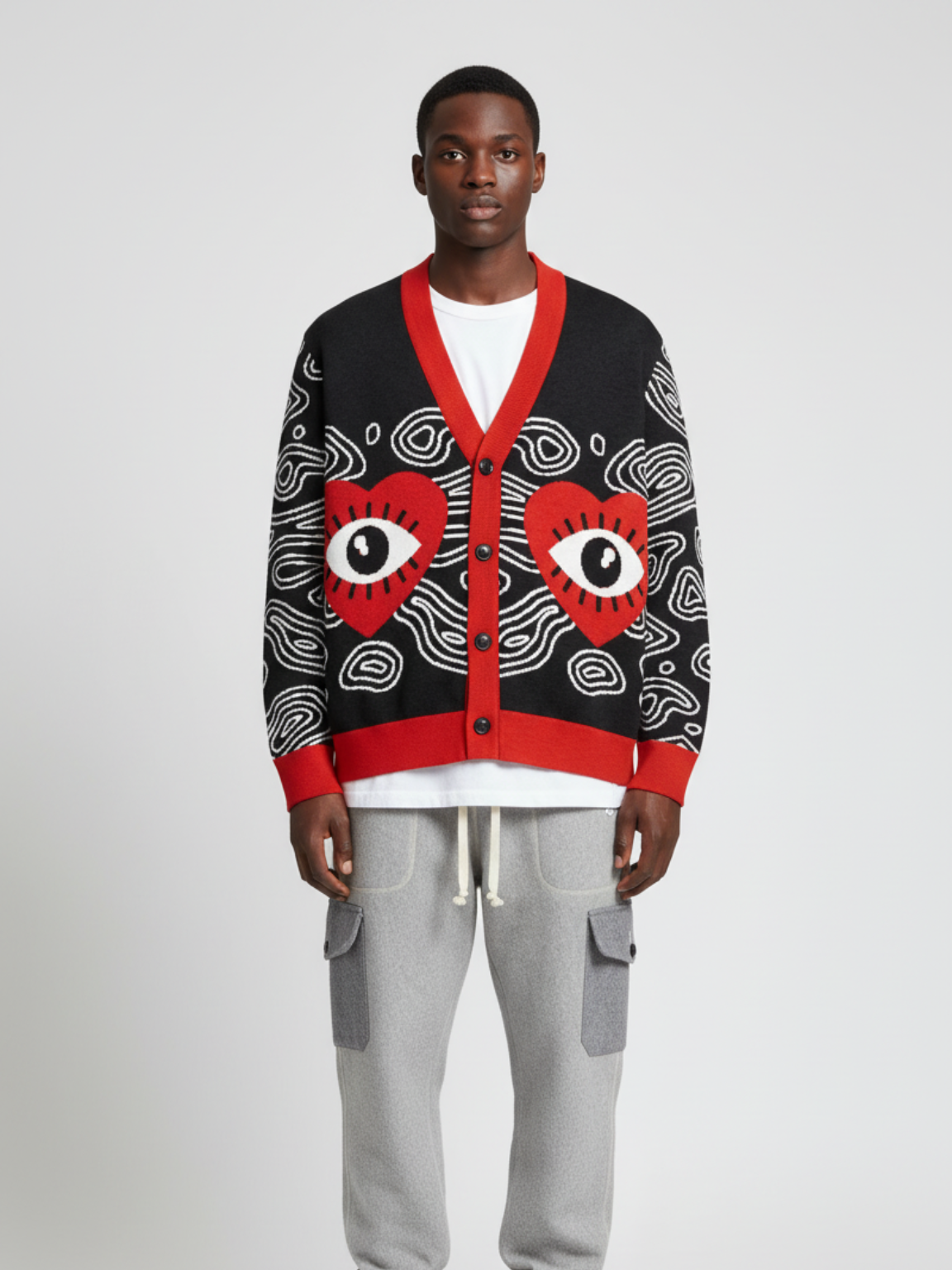 In The Blink of an Eye in Black Knitted Cardigan