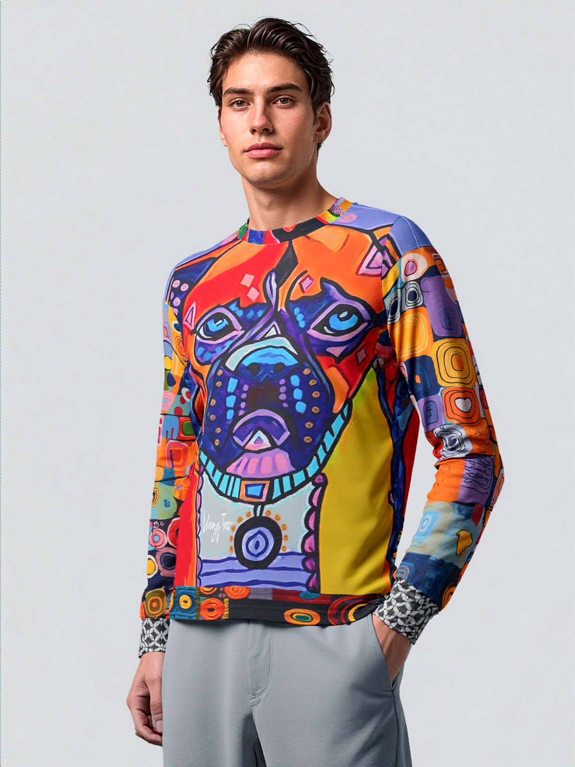 Indigo Dog Graffiti Art Unisex Sweatshirt (Gold Label)