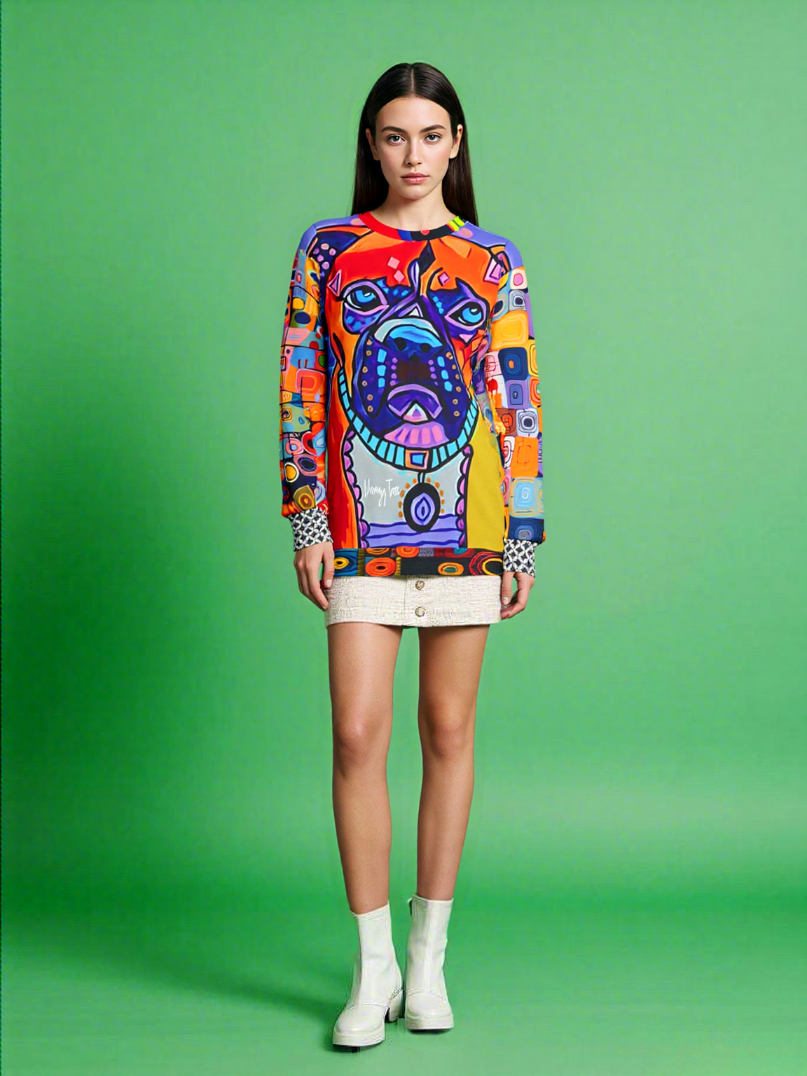 Indigo Dog Graffiti Art Unisex Sweatshirt (Gold Label)