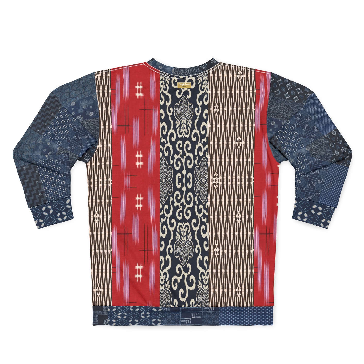 Indigo Edo Kabuki Patchwork Unisex Sweatshirt (Gold Label)