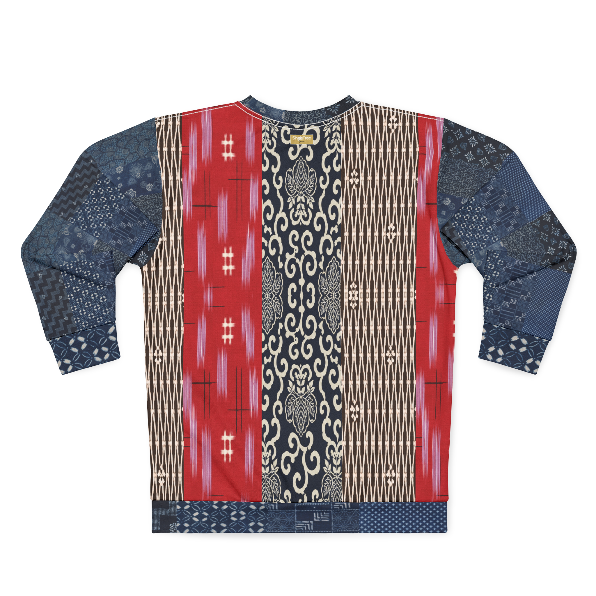 Indigo Edo Kabuki Patchwork Unisex Sweatshirt (Gold Label)