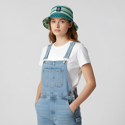 Interior Salon with Forget-Me-Nots Reversible Bucket Hat