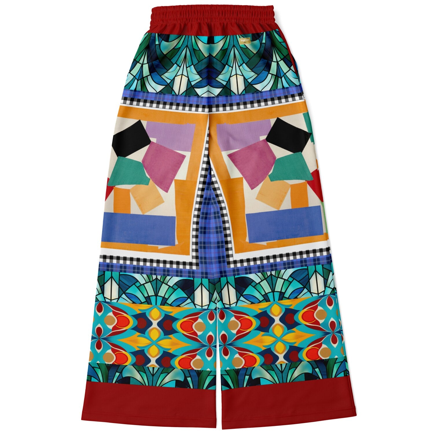 Interior Salon with Forget-Me-Nots in Full Glory Eco-Poly Wide Leg Pants