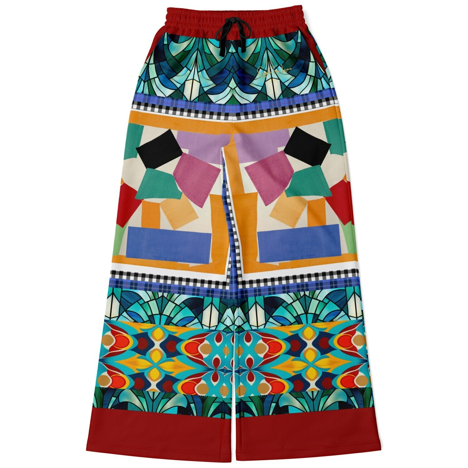 Interior Salon with Forget-Me-Nots in Full Glory Eco-Poly Wide Leg Pants