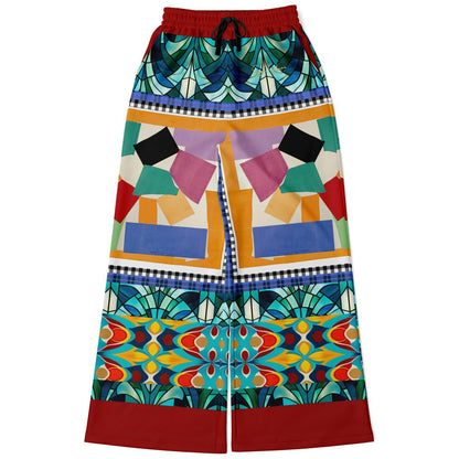 Interior Salon with Forget-Me-Nots in Full Glory Eco-Poly Wide Leg Pants