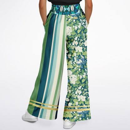 Interior Salon with Forget-Me-Nots Eco-Poly Wide Leg Pants