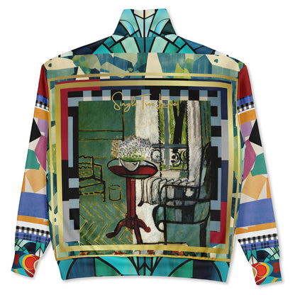 Interior Salon with Forget-Me-Nots Heavyweight Oversized Quarter Zip Sweatshirt