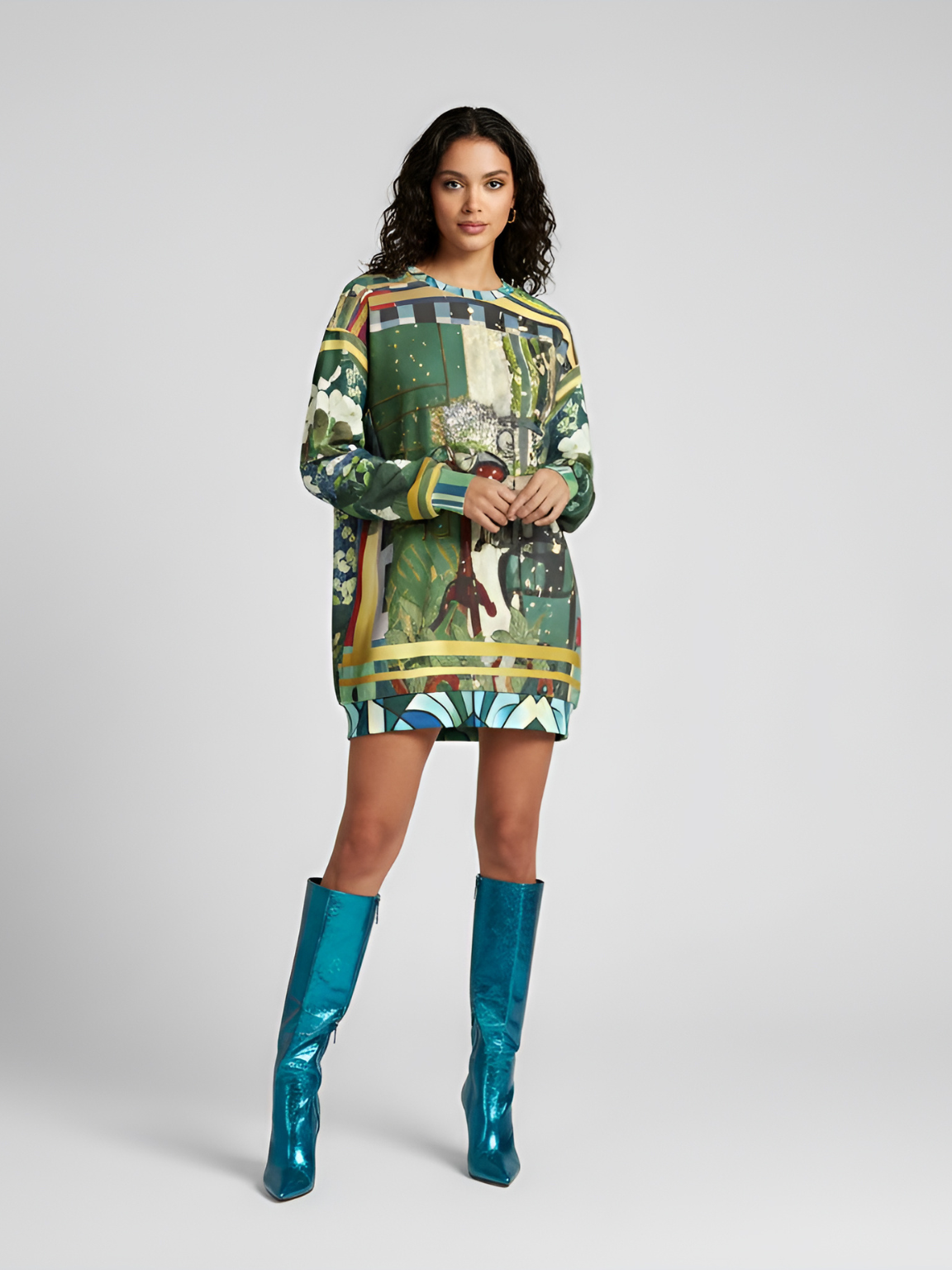 Interior Salon with Forget-Me-Nots Unisex Sweatshirt (Gold Label)