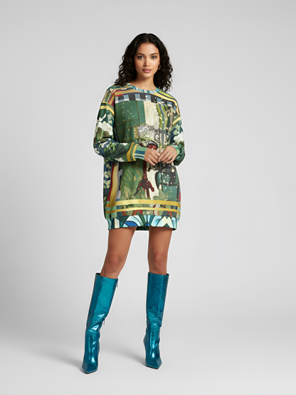 Interior Salon with Forget-Me-Nots Unisex Sweatshirt (Gold Label)