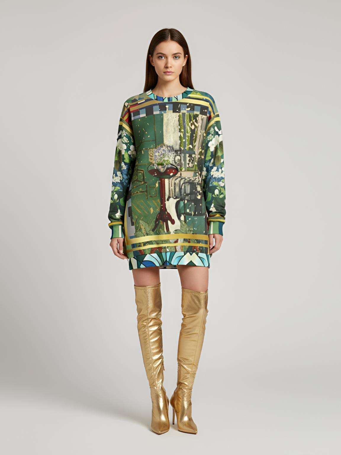 Interior Salon with Forget-Me-Nots Unisex Sweatshirt (Gold Label)