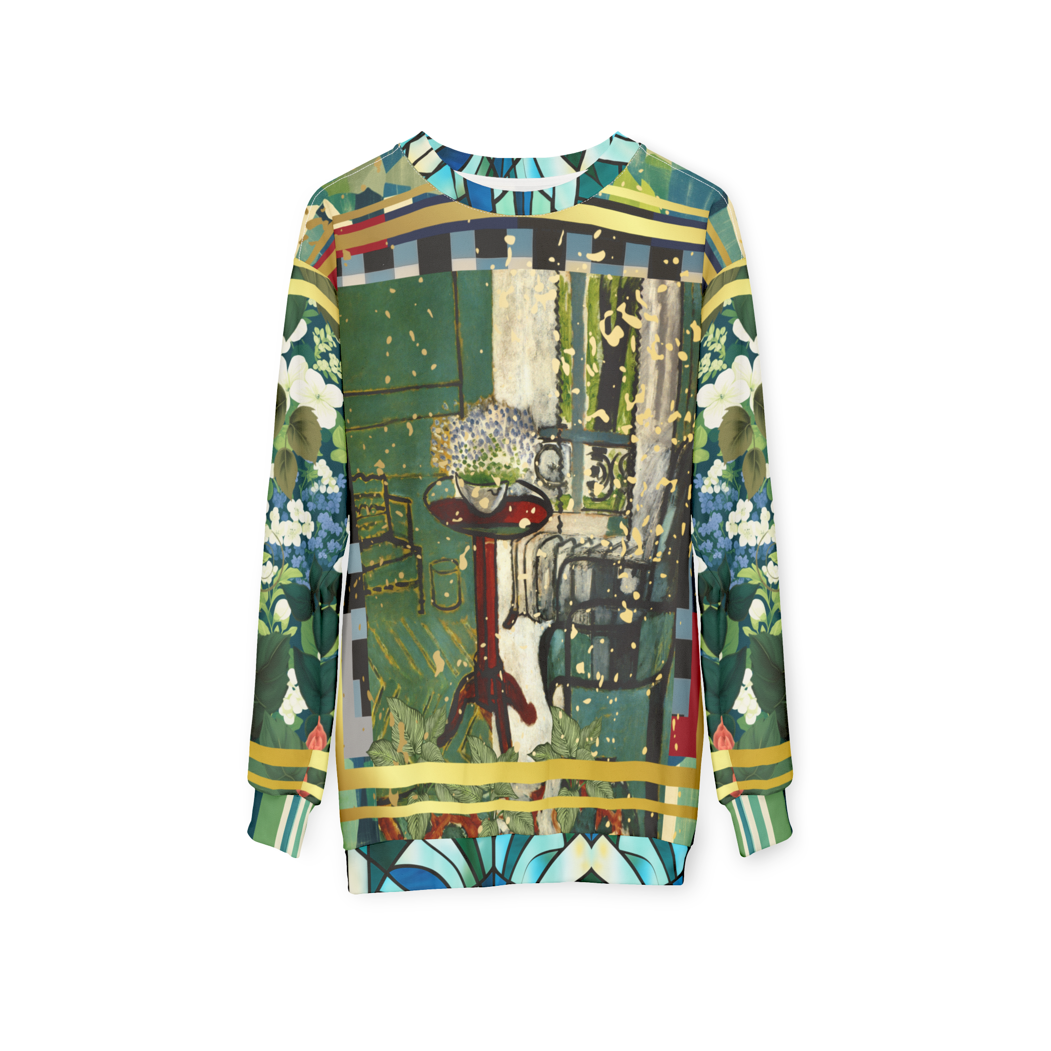 Interior Salon with Forget-Me-Nots Unisex Sweatshirt (Gold Label)
