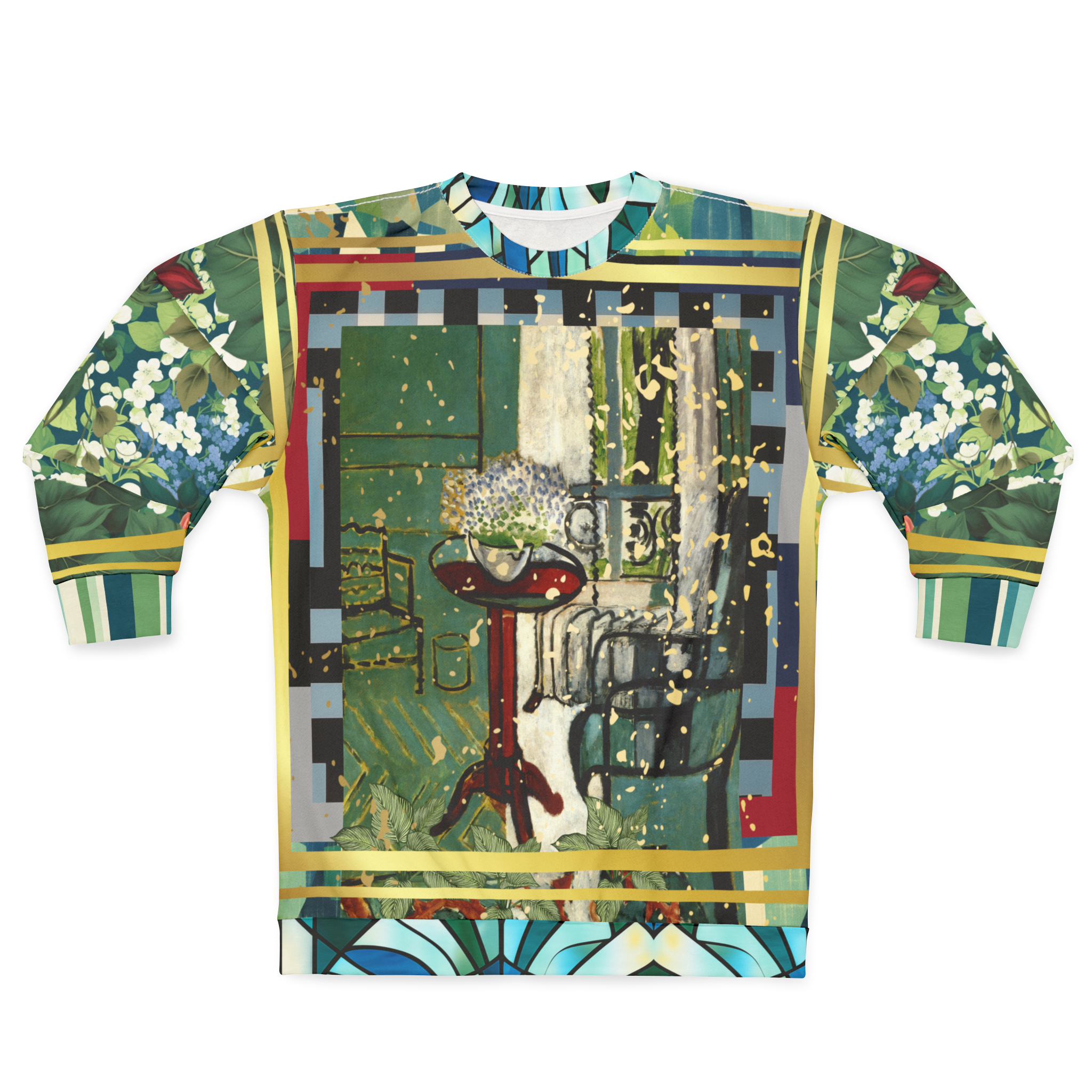 Interior Salon with Forget-Me-Nots Unisex Sweatshirt (Gold Label)