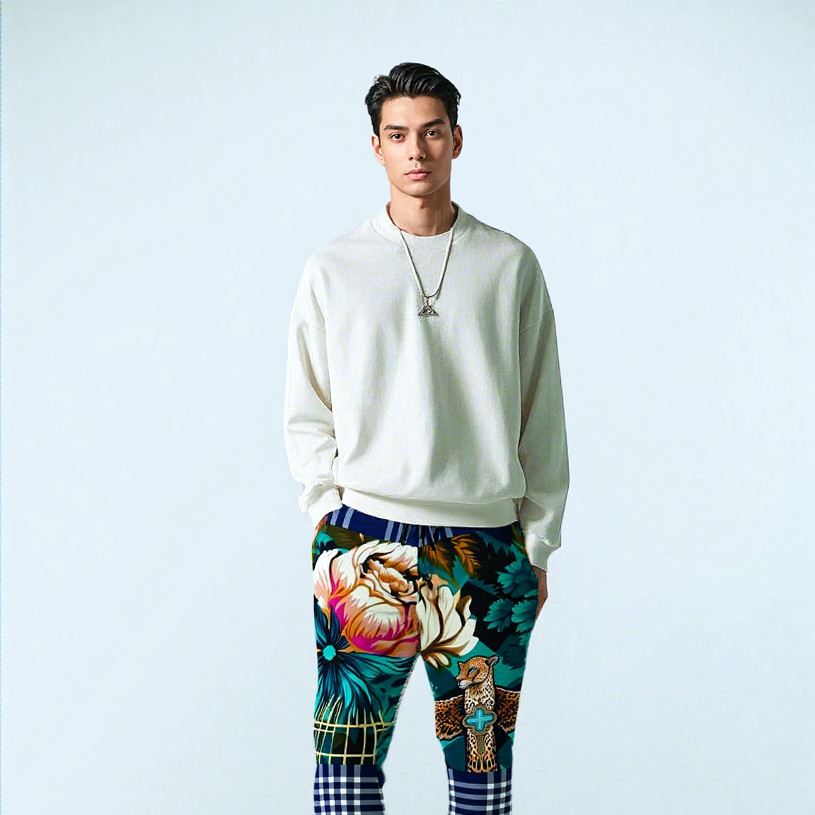 Ivy League Safari Plaid Floral Eco-Poly Unisex Joggers