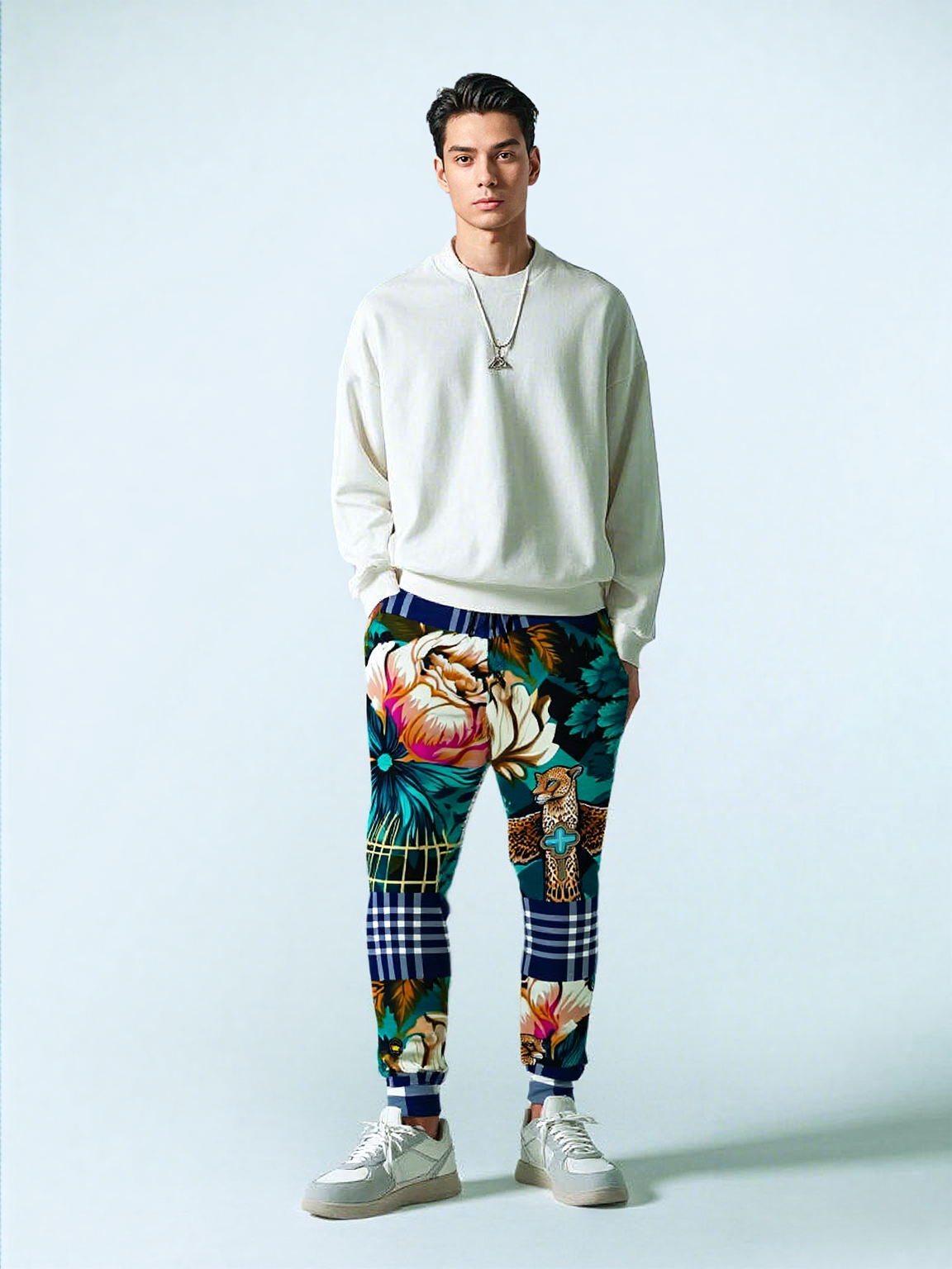 Ivy League Safari Plaid Floral Eco-Poly Unisex Joggers