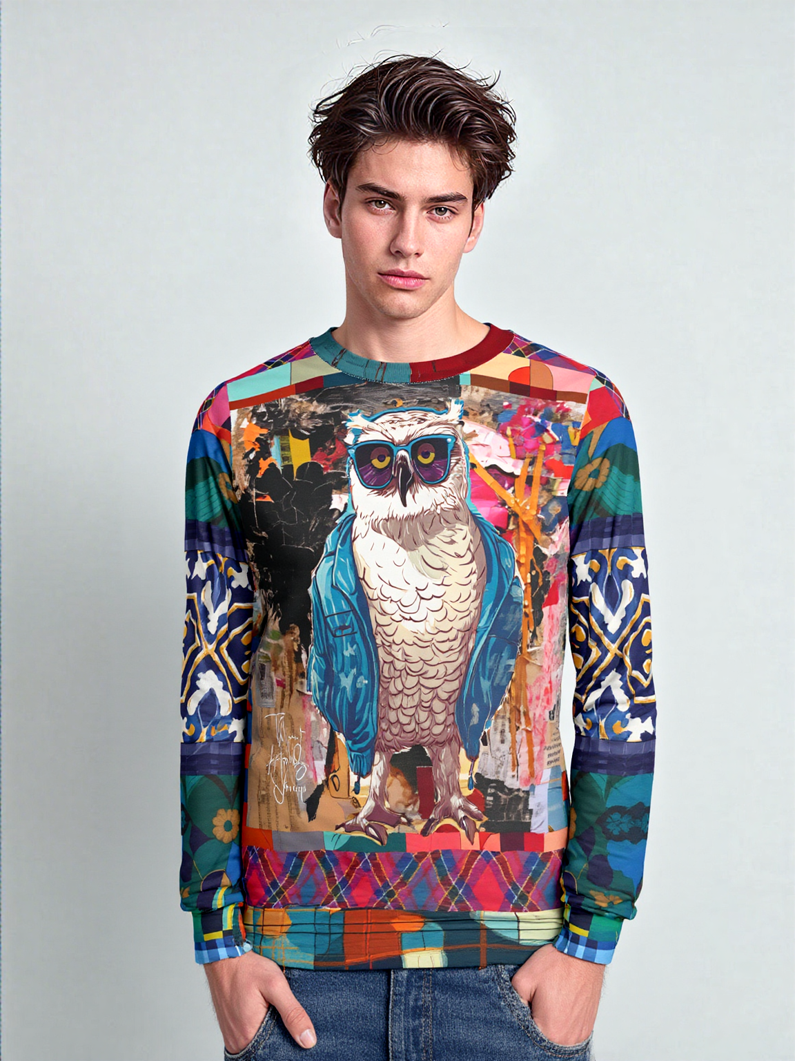 Jacked Up Owl Pop Art Unisex Sweatshirt (Gold Label)