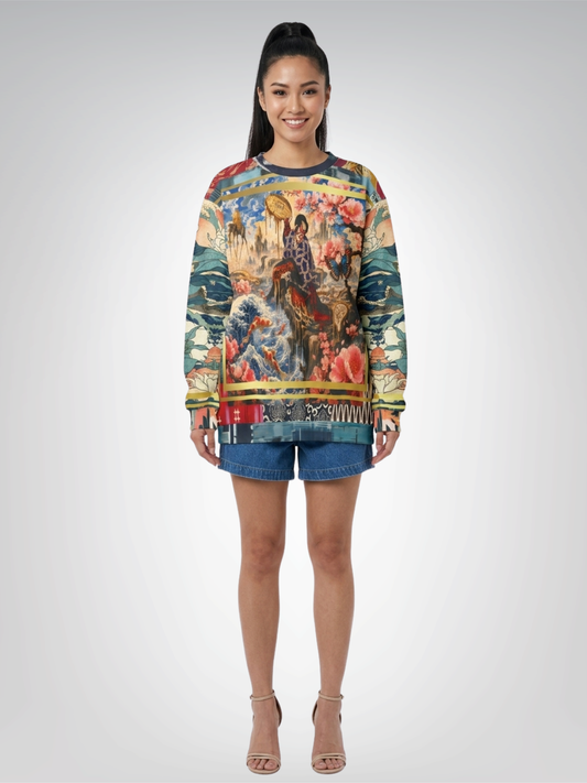 Kabuki in Golden Seascape Unisex Sweatshirt (Gold Label)