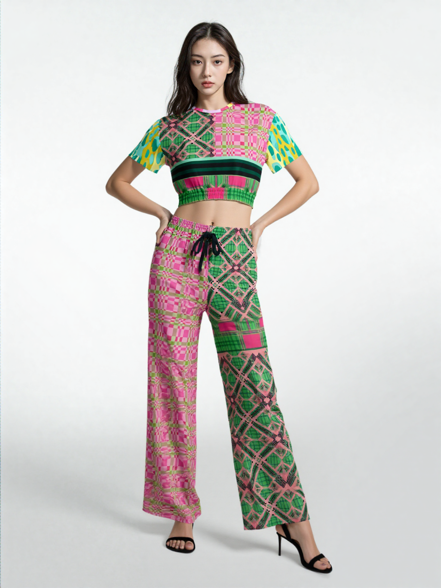 Kelly is So Very Plaid Eco-Poly Wide Leg Pants