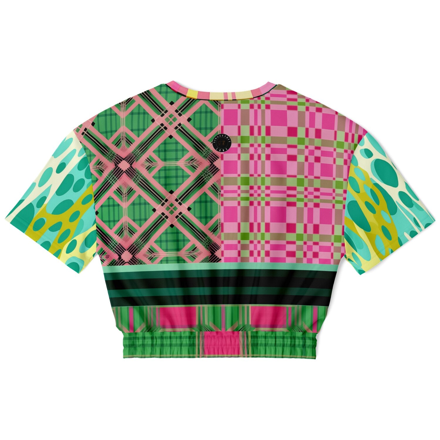 Kelly is So Very Plaid Eco-Poly Short Sleeve Cropped Pullover