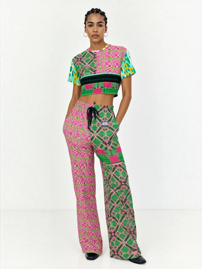 Kelly is So Very Plaid Eco-Poly Wide Leg Pants