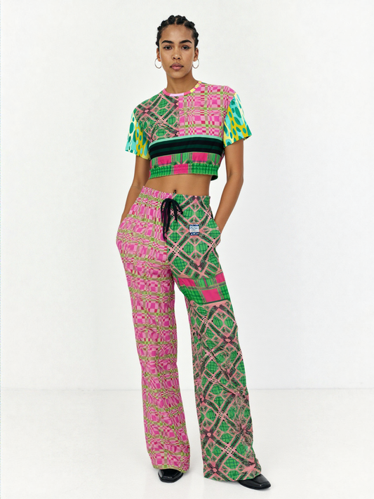 Kelly is So Very Plaid Eco-Poly Wide Leg Pants