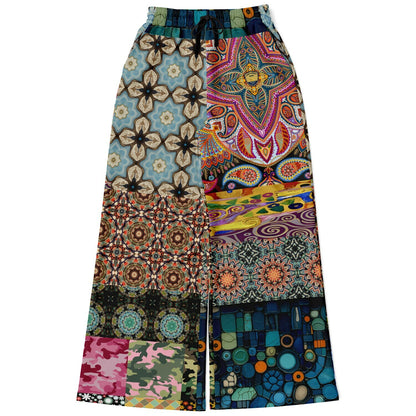 Koi Among the Stones in Painted Pond Eco-Poly Wide Leg Pants