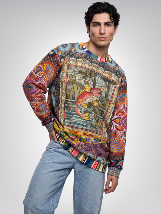 Koi Among the Stones in Painted Pond Unisex Sweatshirt (Gold Label)
