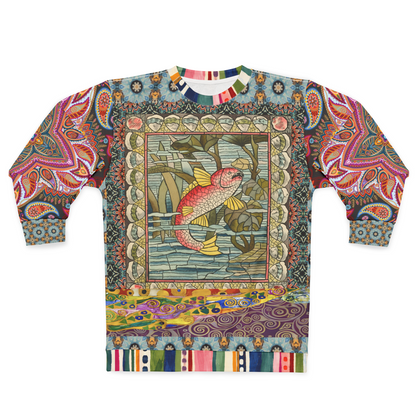 Koi Among the Stones in Painted Pond Unisex Sweatshirt (Gold Label)