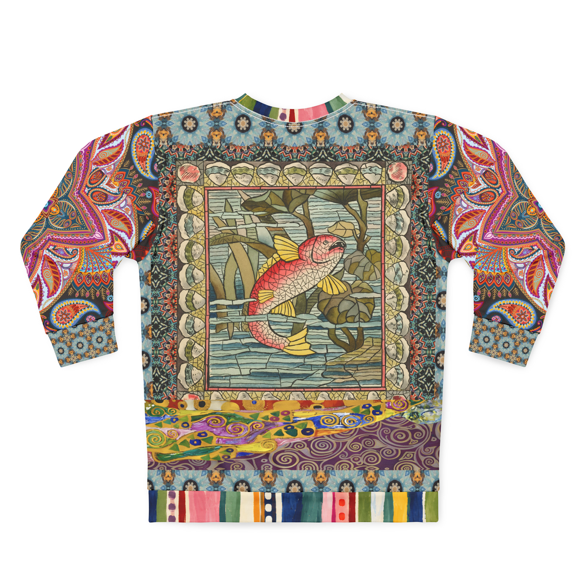 Koi Among the Stones in Painted Pond Unisex Sweatshirt (Gold Label)