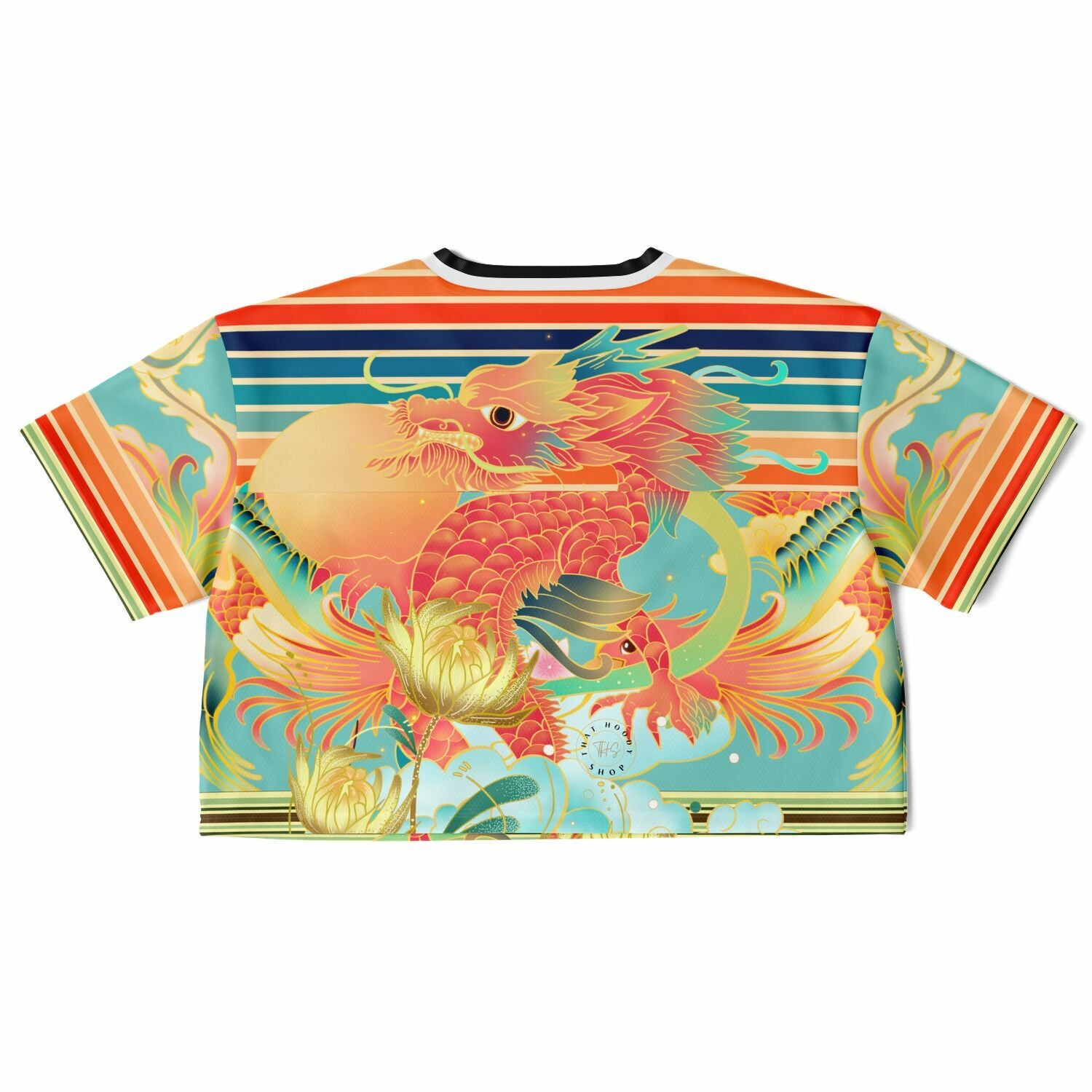 The Koi Dragon Eco-Poly V-neck Crop Jersey