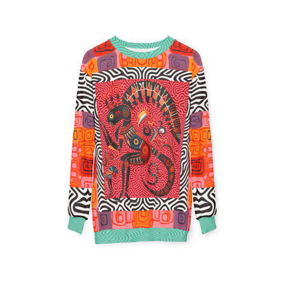 Kokopelli in Abstract Abundance Unisex Sweatshirt (Gold Label)