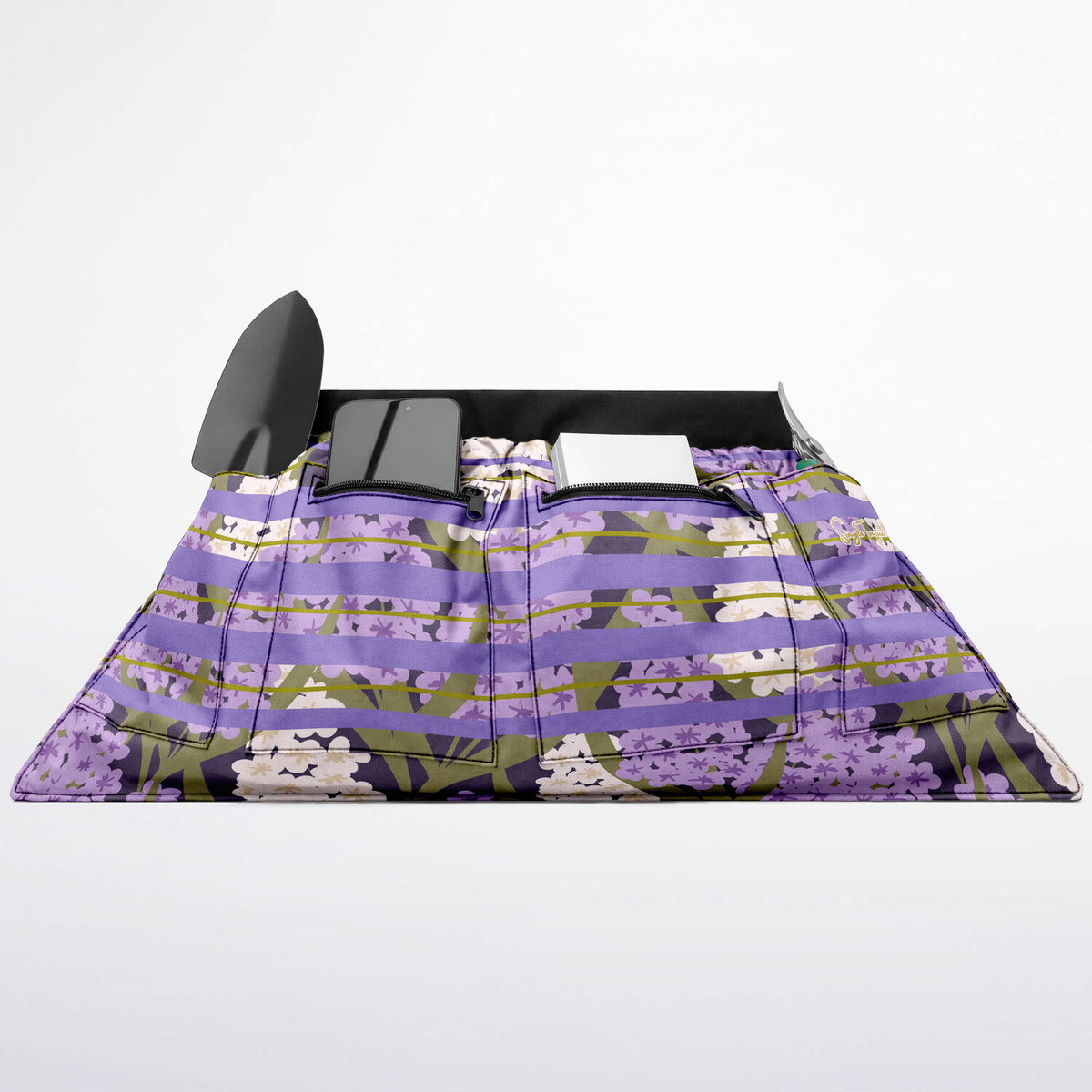Lavender Lines &amp; Lilacs Floral Floral Garden Harvest Bag