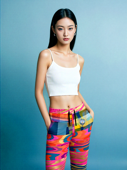 Lenny Soul Star Zebra Print Patchwork Eco-Poly Unisex Joggers