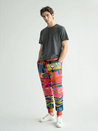 Lenny Soul Star Zebra Print Patchwork Eco-Poly Unisex Joggers