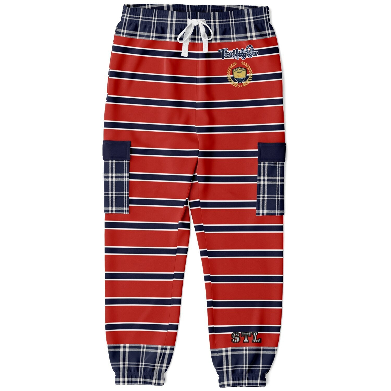 Let Freedom Ring Red Rugby Stripe Eco-Poly Cargo Joggers