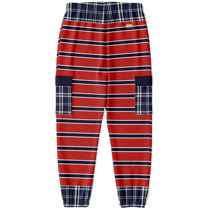 Let Freedom Ring Red Rugby Stripe Eco-Poly Cargo Joggers