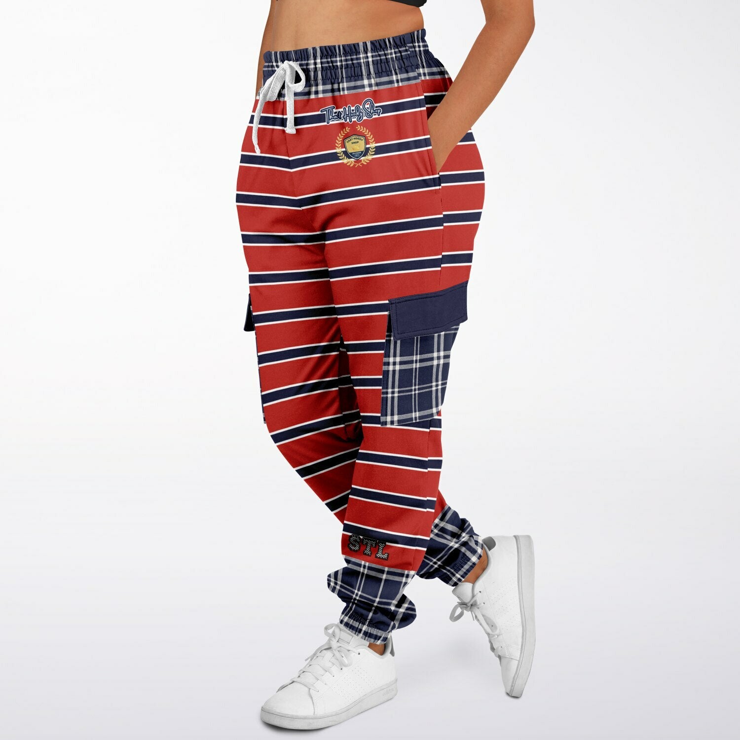 Let Freedom Ring Red Rugby Stripe Eco-Poly Cargo Joggers
