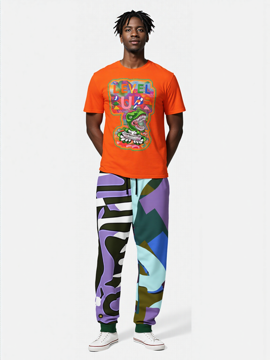 Purple Rhapsody Abstract Colorblock Camouflage Eco-Poly Unisex Joggers