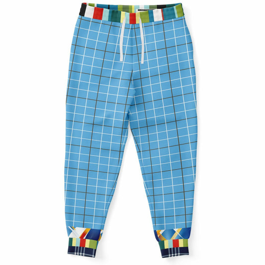 Liberty Blue Windowpane Plaid Eco-Poly Joggers