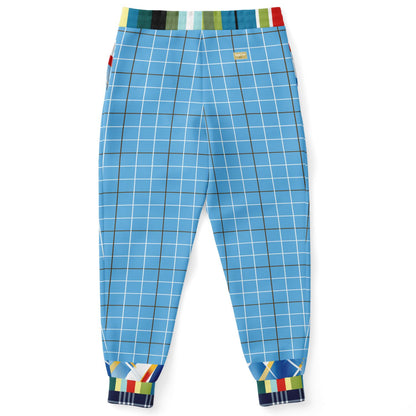 Liberty Blue Windowpane Plaid Eco-Poly Joggers