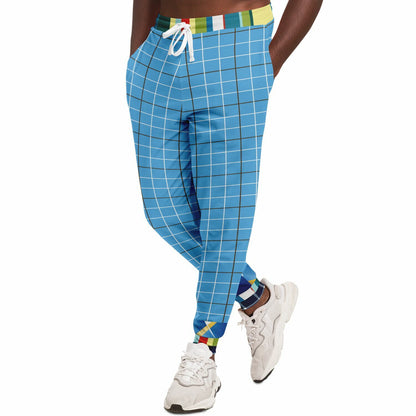 Liberty Blue Windowpane Plaid Eco-Poly Joggers