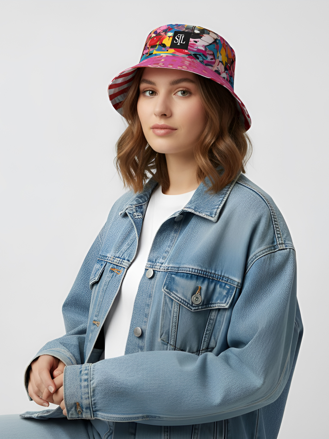 Life in Matchbook in Plaid and Graffiti Reversible Bucket Hat