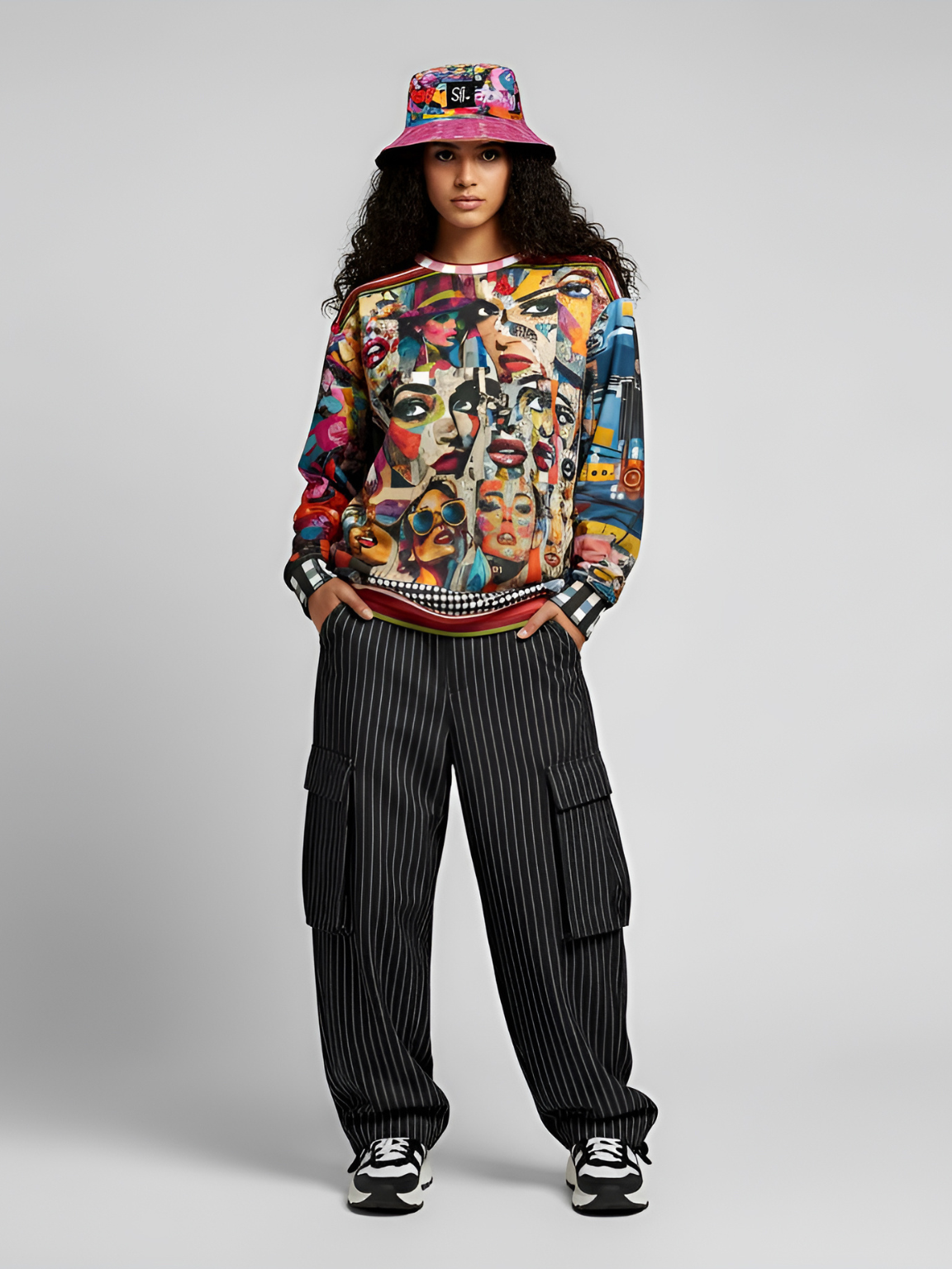 Life in Matchbook in Plaid and Graffiti Reversible Bucket Hat