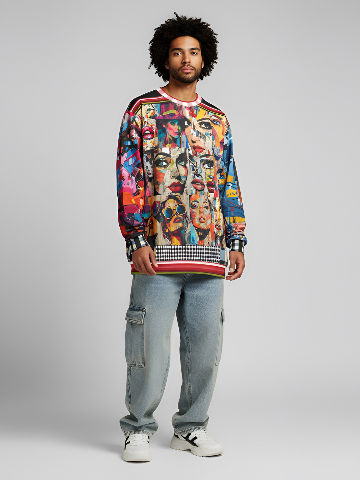 Life in Matchbook Collage Mixed Media Unisex Sweatshirt (Gold Label)