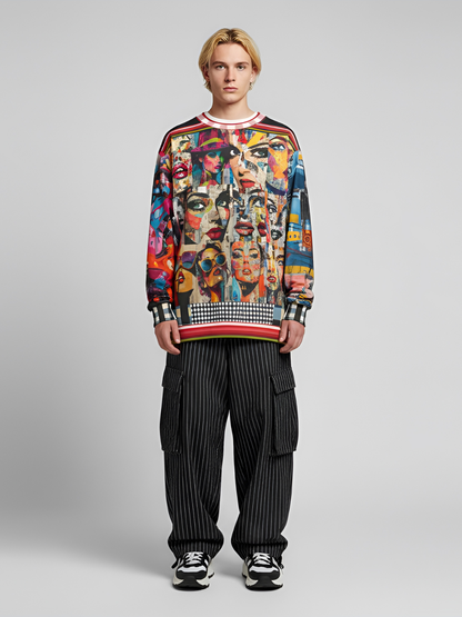 Life in Matchbook Collage Mixed Media Unisex Sweatshirt (Gold Label)