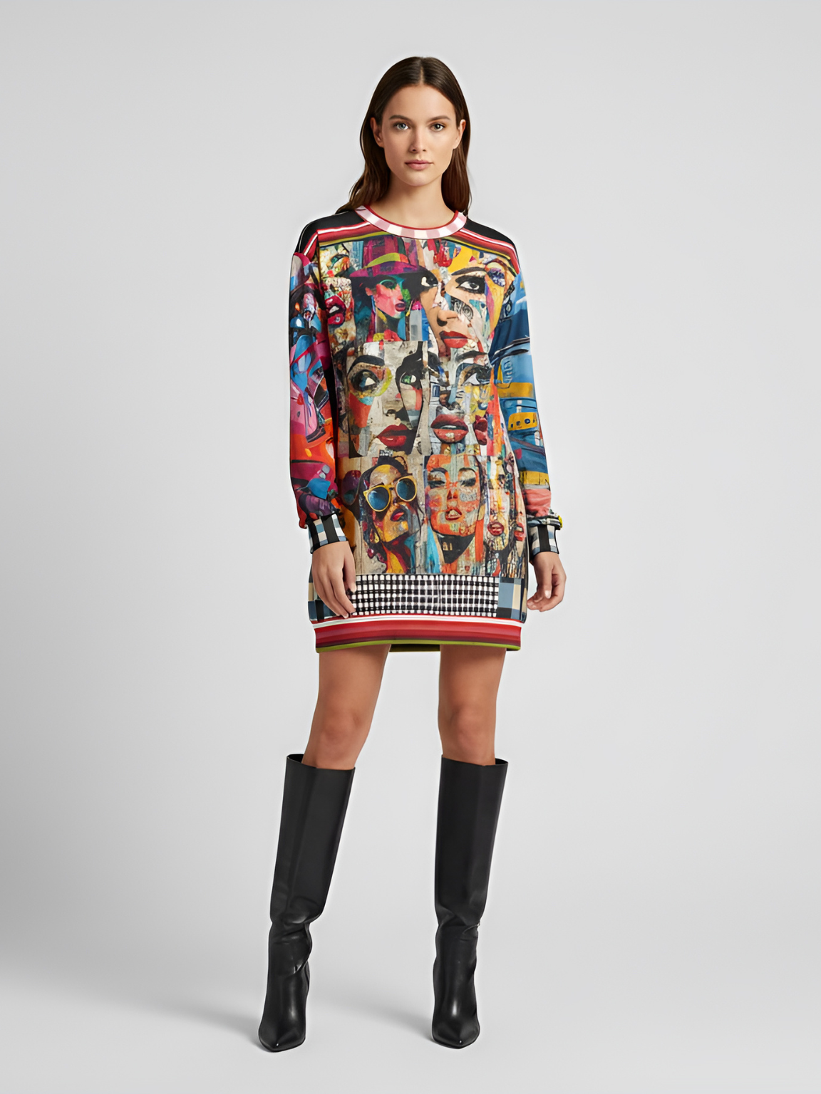 Life in Matchbook Collage Mixed Media Unisex Sweatshirt (Gold Label)