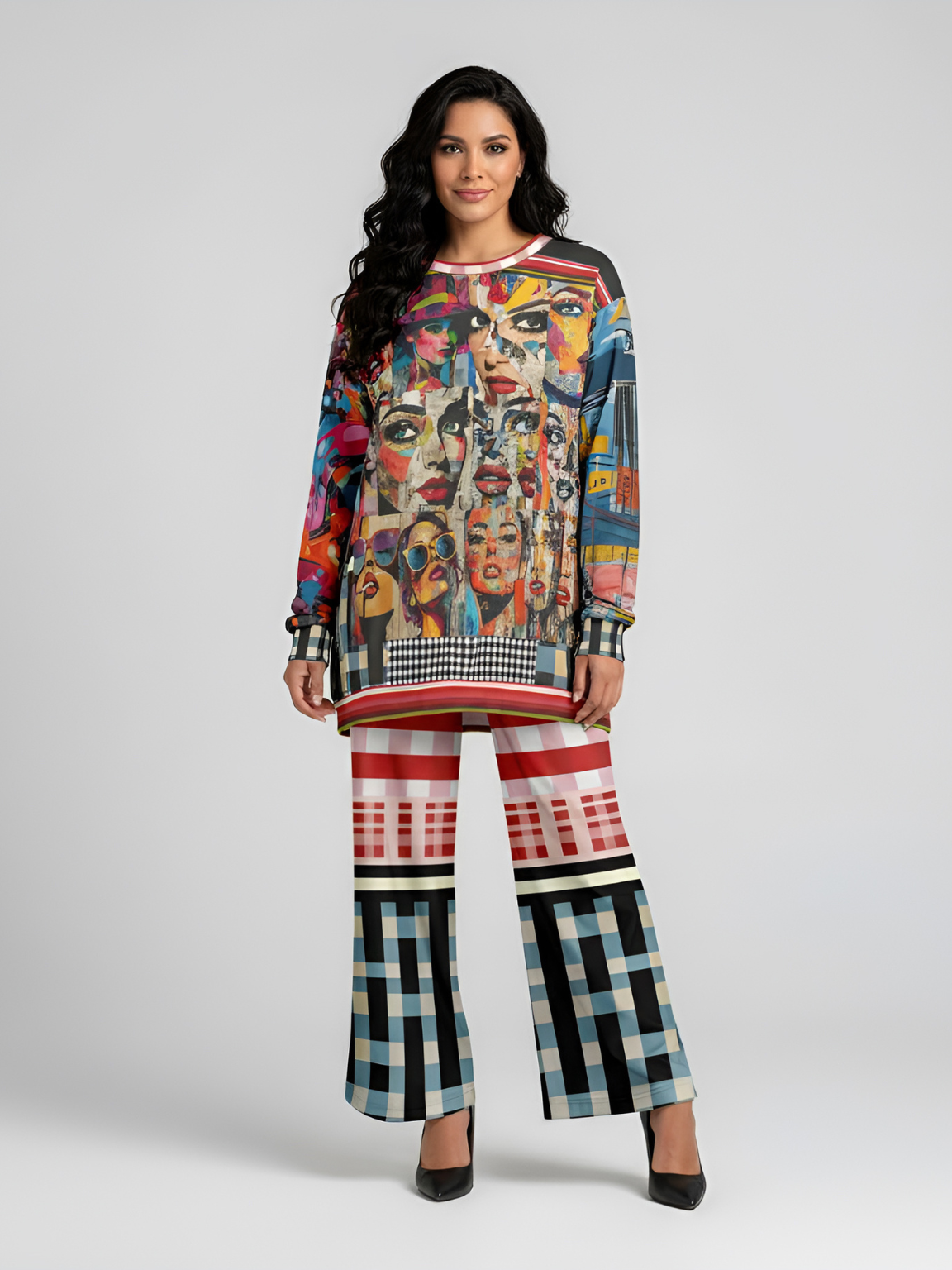 Life in Matchbook Collage Mixed Media Unisex Sweatshirt (Gold Label)