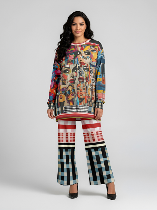 Life in Matchbook Collage Mixed Media Unisex Sweatshirt (Gold Label)