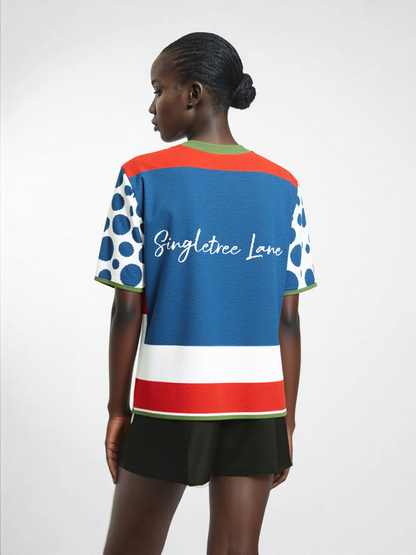 Life is Beautiful in Blue - A Striped Sweater Knit Tee