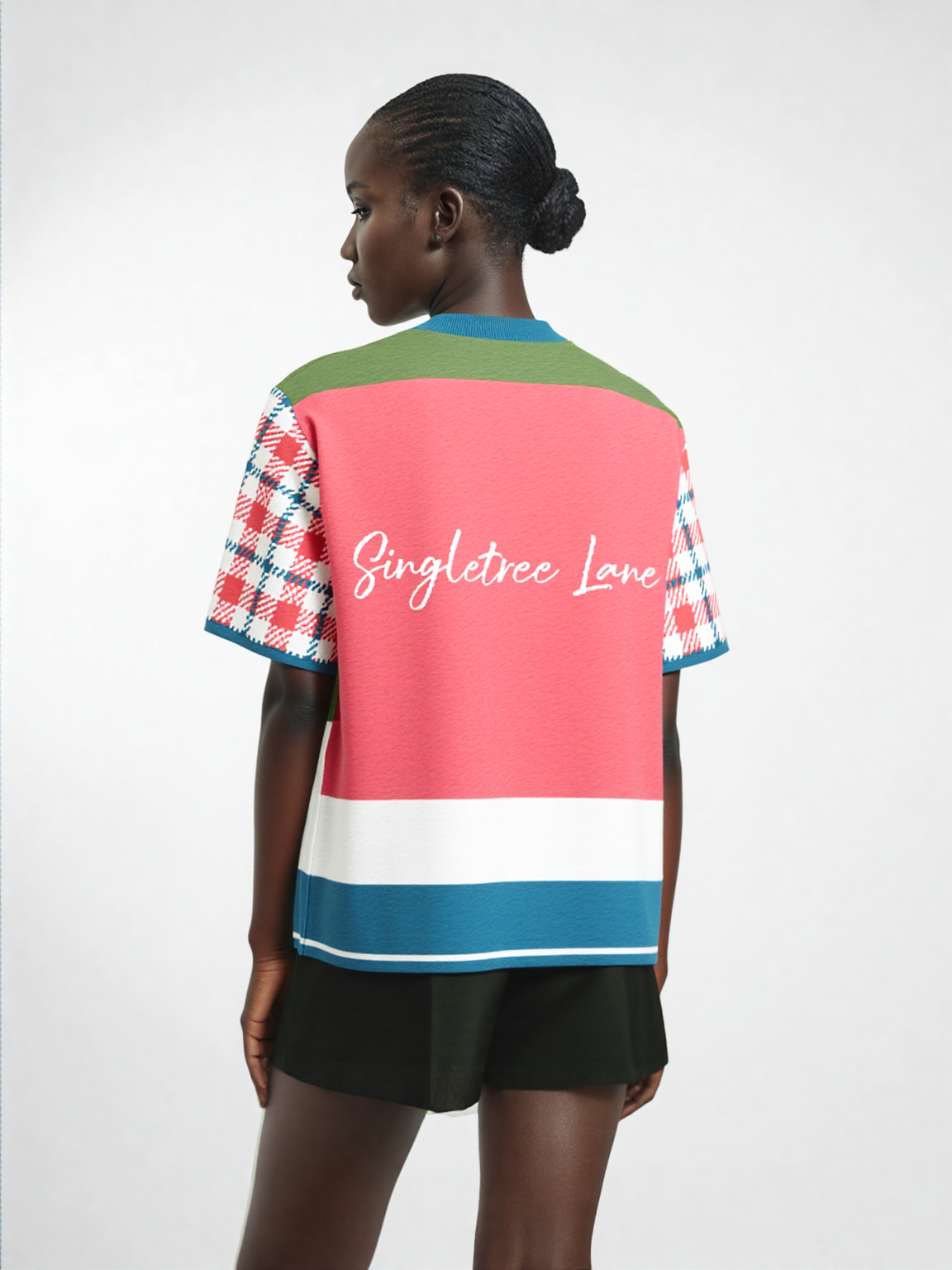 Life is Beautiful in Coral Pink - A Striped Sweater Knit Tee